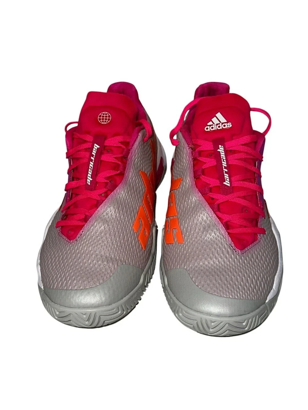 Adidas Barricade Women's Tennis-Pickleball Shoes Grey/Pink/Orange Size 8
